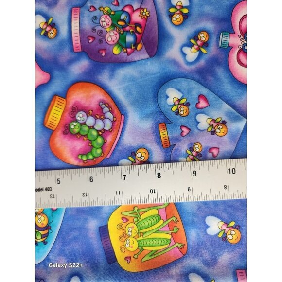 HI Fashion Fabrics Bug Jar & Hearts Cotton Blend Fabric 45" x 36"- 1 yard - Picture 4 of 10
